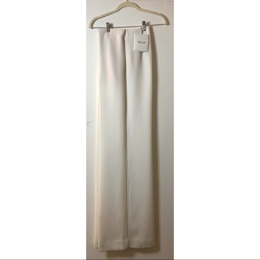 NWT Diane Von Furstenberg White Wide Leg Pant